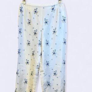 Petite Sophisticate Blue Floral Trousers